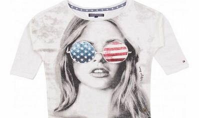 Tommy Hilfiger Edith printed T-shirt Off white `10 years,14 years