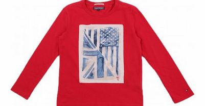 Tommy Hilfiger Flag T-shirt Red `8 years,10 years,12 years,16