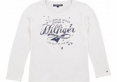 Tommy Hilfiger Girls Hilfiger T-shirt White `8 years,10