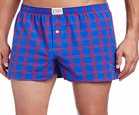 Tommy Hilfiger Hilfiger Denim Men Costes Checkered Boxer Shorts, Blue (Surf The Web), Medium