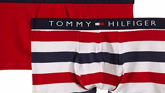 Tommy Hilfiger Hilfiger Denim Men Dolan 2 Pack Striped Boxer Shorts, Red (Tango Red/Peacoat), XX-Large