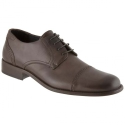 Mens Banker brown Leather Upper Leather Lining Lace ups in Dark Brown