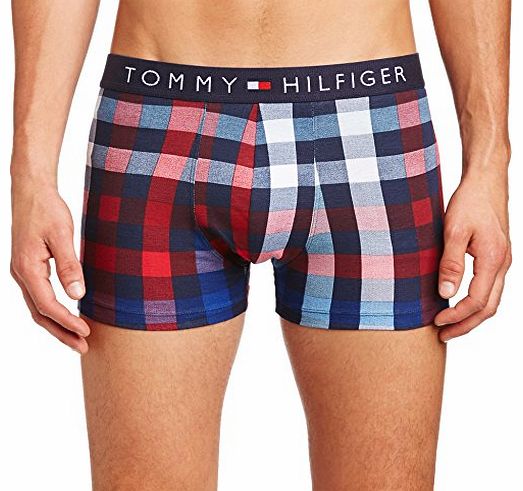 Tommy Hilfiger Mens Berts Trunk Checkered Boxer Shorts, Multicoloured (Peacoat), Large