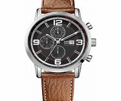 Tommy Hilfiger Mens Black and Brown Gabe