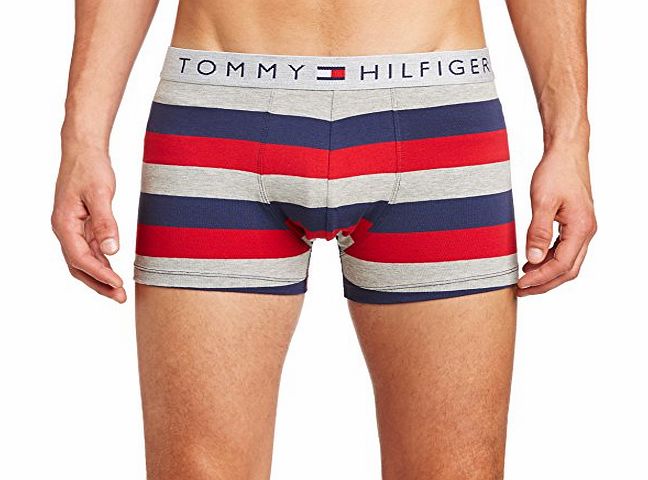Tommy Hilfiger Mens Damon Trunk Striped Boxer Shorts, Multicoloured (Jester Red), Large