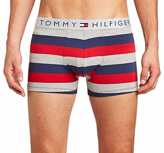 Tommy Hilfiger Mens Damon Trunk Striped Boxer Shorts, Multicoloured (Jester Red), X-Large