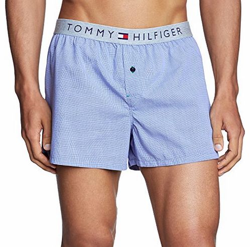 Tommy Hilfiger Mens Petric Woven Boxer Checkered Boxer Shorts, Blue (Peacoat-Pt 409), Small