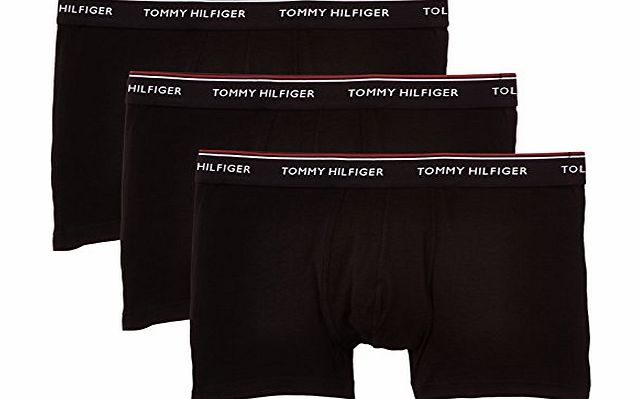 Tommy Hilfiger Mens Premium Essential 3 Pack Trunk Boxer Shorts, Black, Large