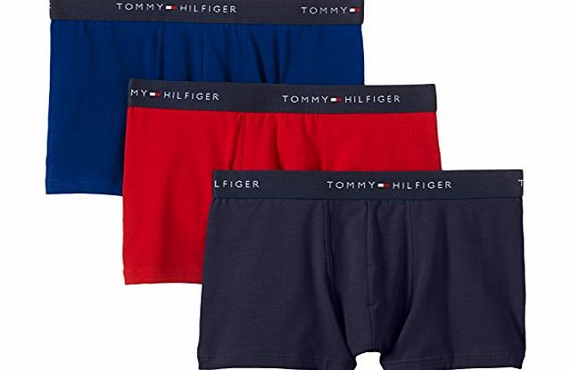Tommy Hilfiger Mens SEM Trunk 3 Pack Boxer Shorts, Multicoloured (Peacoat/Mazarine Blue/Jester Red), Small