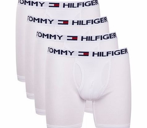 Tommy Hilfiger Mens Underwear Boxer Brief 4 Pack White - Medium