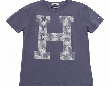Tommy Hilfiger NYC Logo T-shirt Grey blue `8 years,10 years,12
