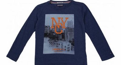 Tommy Hilfiger Photo NYC T-shirt Navy blue `8 years,10 years,12