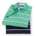 short-sleeved striped polo shirt