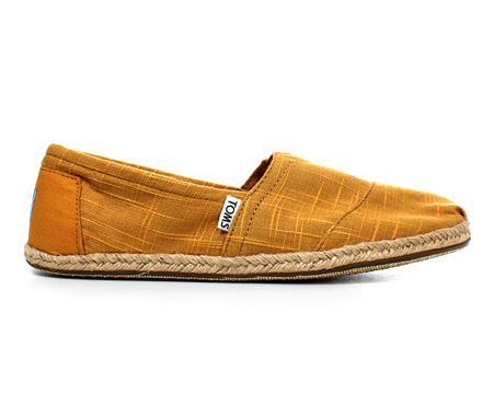 Toms Classics Honey Gold Linen Espadrilles