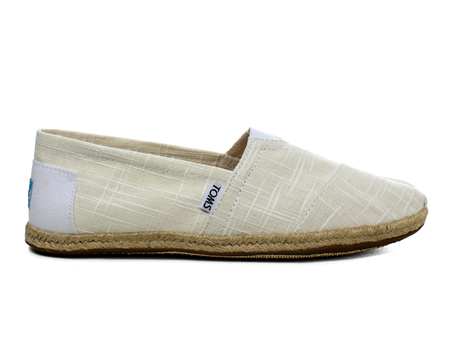 Toms Classics White Linen Espadrilles