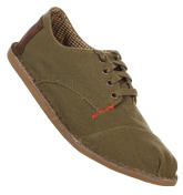 TOMS Desert Oxfords Olive Canvas Lace Espadrilles
