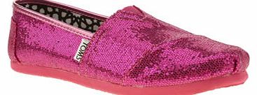kids toms pink classic glitter girls junior