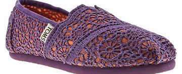 kids toms purple classic crochet girls junior