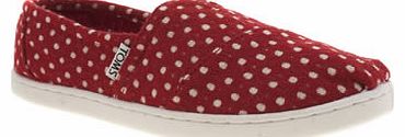 kids toms white & red seasonal classic girls