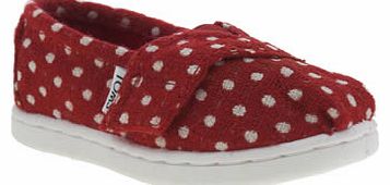 kids toms white & red seasonal classics girls