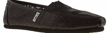 Toms womens toms black classic ii glitter flats