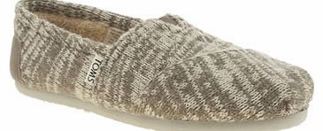Toms womens toms light grey classic knit flats
