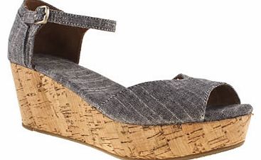 Toms womens toms pale blue platform wedge sandals