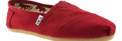 Toms womens toms red classic slip flats 1300403070