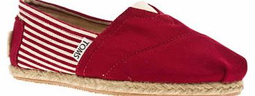 Toms womens toms red university classic stripe