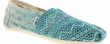 Toms womens toms turquoise classic crochet dip-dye