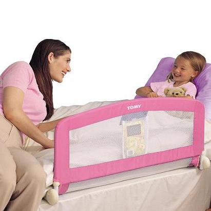 TOMY Pink Folding Bedrail Bed Guard