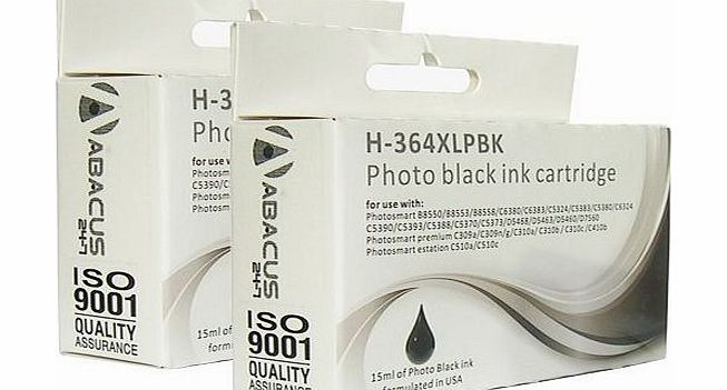 Toner And Ink Compatible HP 364XL Photo Black Ink Cartridges, 2 Pack