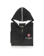 Tonino Lamborghini Mens Black Signature Cotton Zip Hoodie