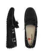 Mens Black Suede Driver Shoes