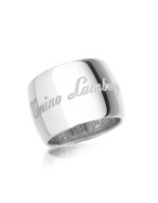 Tonino Lamborghini Mens Signature Sterling Silver Band Ring