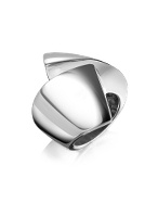 Tonino Lamborghini Mens Signature Sterling Silver Crossover Ring