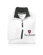 Tonino Lamborghini Mens White Signature Cotton Zip Sweatshirt