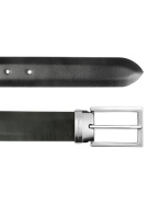 Tonino Lamborghini Signature Smooth Black Genuine Leather Belt