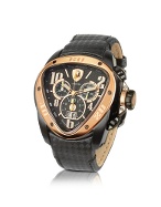 Tonino Lamborghini Spyder - Black and Gold Plated Chronograph Watch