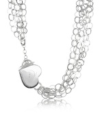 Tonino Lamborghini Sterling Silver Heart Toggle Necklace