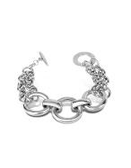 Tonino Lamborghini Triple Ring Chain Sterling Silver Bracelet