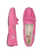 Tonino Lamborghini Womens Hot Pink Suede Driver Shoes