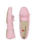 Womens Pink Suede Driver Shoes