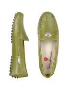 Tonino Lamborghini Womens Silverized Mint Green Leather Driver