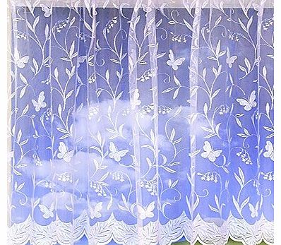 Tonys Textiles Butterflies Net Curtain 36`` Drop sold by the meter