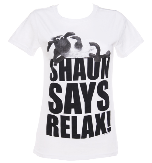 Ladies Shaun The Sheep Shaun Says Relax T-Shirt