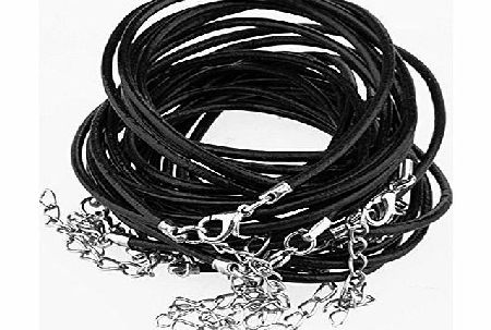 TOOGOO(R) 10 X Black Leather Necklace Pendant Cord String   Clasp HOT