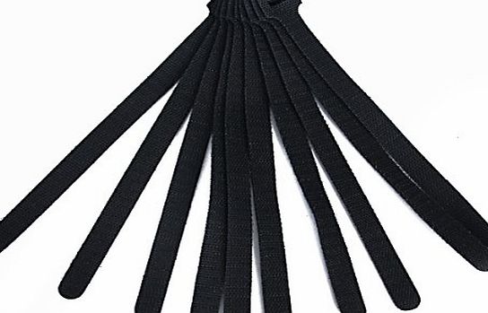 TOOGOO(R) 10Pcs Adjustable Velcro Hook and Loop Cable Cord Ties--Black--Perfect for Computer Technicians, Electricians, Cable Guys, PC Owners, etc.