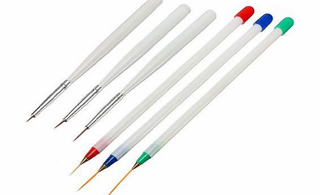 TOOGOO(R) 6Pcs Acrylic French Nail Art Pen Brush Painting Drawing Liner Tools