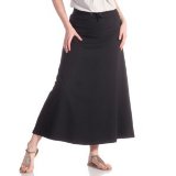 La redoute en plus long flared skirt in pure organic cotton black 018